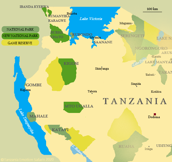 Parchi Tanzania mappa parchi remoti